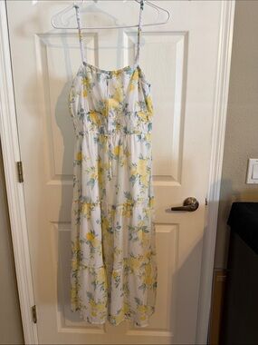 Trixxi White Maxi Sundress with Yellow Floral Print